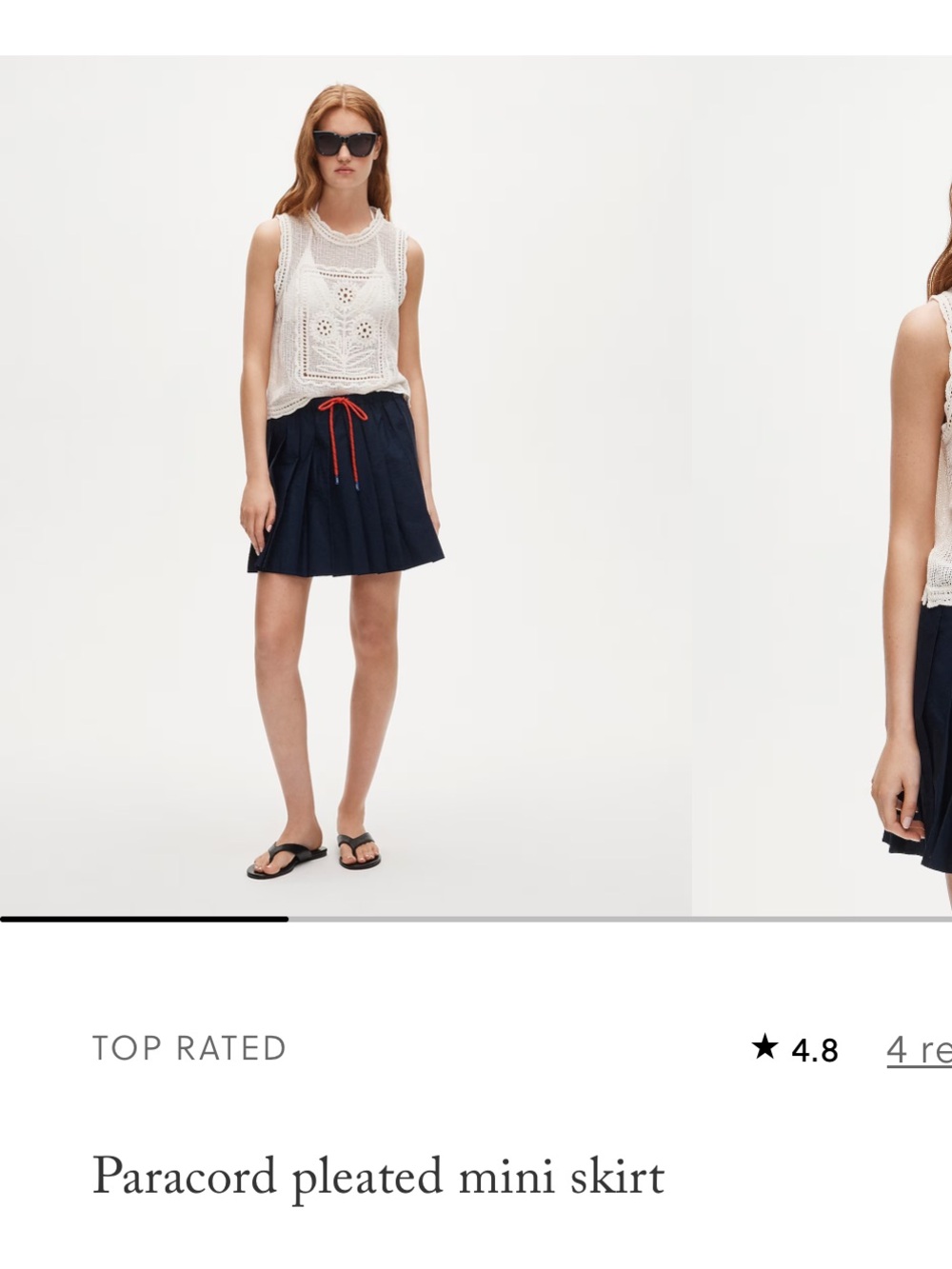 NWOT Jcrew paccord pleated mini skirt navy